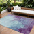 9' X 12' Sky Blue And Purple Abstract Washable Indoor Outdoor Area Rug