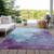9' X 12' Sky Blue And Purple Abstract Washable Indoor Outdoor Area Rug