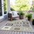 8' X 10' Gray Charcoal And Beige Geometric Washable Indoor Outdoor Area Rug