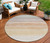 8' Coral Round Striped Washable Indoor Outdoor Area Rug