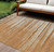 9' X 12' Brown Copper And Ivory Striped Washable Indoor Outdoor Area Rug