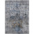 10' X 14' Blue And Gray Floral Washable Indoor Outdoor Area Rug