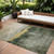 10' X 14' Fern Green Gold And Gray Abstract Washable Indoor Outdoor Area Rug