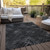 8' X 10' Charcoal Gray And Silver Geometric Washable Indoor Outdoor Area Rug Transitional Style - Charcoal, Gray, Silver Color