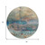 8' Teal Blue Orange And Beige Round Abstract Washable Indoor Outdoor Area Rug