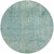 8' Teal Blue And Ivory Round Abstract Washable Indoor Outdoor Area Rug - Teal Blue, Ivory