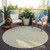8' Round Light Green Round Damask Washable Non Skid Indoor Outdoor Area Rug