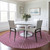 8' Blush And Ivory Round Geometric Washable Indoor Outdoor Area Rug