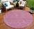 8' Blush And Ivory Round Geometric Washable Indoor Outdoor Area Rug - 880016494761
