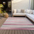 10' X 14' Pink Ivory And Gray Striped Washable Indoor Outdoor Area Rug