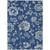 9' X 12' Navy Blue And Gray Floral Washable Indoor Outdoor Area Rug