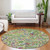 8' Fern Green And Artichoke Green Round Paisley Washable Indoor Outdoor Area Rug