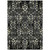 10' X 14' Black Gray And Ivory Floral Washable Indoor Outdoor Area Rug
