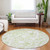 8' Sage Green And Ivory Round Paisley Washable Indoor Outdoor Area Rug