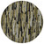8' Brown Black And Green Round Striped Washable Indoor Outdoor Area Rug