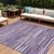 10' X 14' Purple And Gray Striped Washable Indoor Outdoor Area Rug