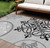 10' X 14' Gray Black And White Floral Medallion Washable Indoor Outdoor Area Rug