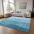 9' X 12' Teal Blue Aqua And Blue Ombre Washable Indoor Outdoor Area Rug