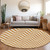 8' Orange And Beige Round Chevron Washable Indoor Outdoor Area Rug