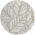 8' Beige And Brown Round Floral Washable Indoor Outdoor Area Rug