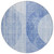 8' Denim Blue And Sky Blue Round Geometric Washable Indoor Outdoor Area Rug