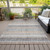 10' X 14' Gray And Silver Striped Washable Indoor Outdoor Area Rug - Gray, Silver