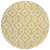 8' Gold And Ivory Round Geometric Washable Indoor Outdoor Area Rug