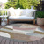 8' Brown Ivory And Mauve Round Geometric Washable Indoor Outdoor Area Rug
