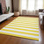 8' X 10' Yellow and White Striped Washable Indoor Outdoor Area Rug