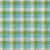 9' X 12' Lime Green Aqua And Beige Plaid Washable Indoor Outdoor Area Rug