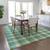 9' X 12' Lime Green Aqua And Beige Plaid Washable Indoor Outdoor Area Rug