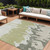 10' X 14' Sage And Ivory Abstract Washable Indoor Outdoor Area Rug - 880016813081