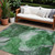 8' X 10' Emerald Abstract Washable Non Skid Indoor Outdoor Area Rug