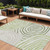 10' X 14' Artichoke Green And Fern Green Abstract Washable Indoor Outdoor Area Rug