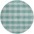 8' Teal Blue And Ivory Round Plaid Washable Indoor Outdoor Area Rug