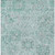 10' X 14' Teal Blue And Gray Damask Washable Indoor Outdoor Area Rug