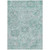 10' X 14' Teal Blue And Gray Damask Washable Indoor Outdoor Area Rug