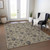 10' X 14' Brown Beige And Chocolate Floral Washable Indoor Outdoor Area Rug
