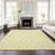 10' X 14' Yellow And Ivory Geometric Washable Indoor Outdoor Area Rug