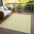 10' X 14' Yellow And Ivory Geometric Washable Indoor Outdoor Area Rug - Yellow, Ivory