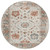 8' Linen And Ivory Round Floral Washable Indoor Outdoor Area Rug
