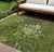 10' X 14' Olive Green And Sage Abstract Washable Indoor Outdoor Area Rug