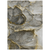 8' X 10' Gray and Gold Abstract Washable Non Skid Indoor Outdoor Area Rug