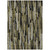 9' X 12' Brown Black And Green Striped Washable Indoor Outdoor Area Rug