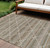 8' X 10' Taupe And Brown Geometric Washable Indoor Outdoor Area Rug - 880016788112