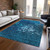 10' X 14' Navy Blue And Sky Blue Abstract Washable Indoor Outdoor Area Rug