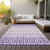 8' X 10' Purple Lavender And Ivory Geometric Washable Indoor Outdoor Area Rug