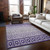 8' X 10' Purple Lavender And Ivory Geometric Washable Indoor Outdoor Area Rug