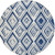 8' Navy Blue And Ivory Round Geometric Washable Indoor Outdoor Area Rug - 608219165017