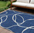 9' X 12' Navy Blue And Ivory Abstract Washable Indoor Outdoor Area Rug Transitional Style - Navy Blue, Ivory Color